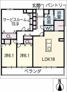 グレイスフォー高社【1階】の間取り