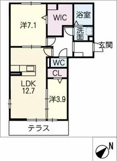 パークハイムB棟【1階】の間取り