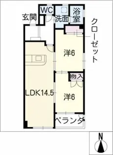 ガウディ オグリ【1階】の間取り