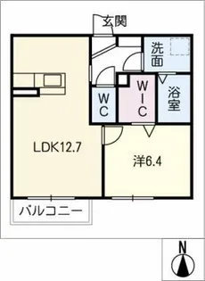 シェーヌ原【1階】の間取り