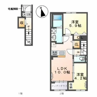 フェリーチェ瀬戸【2階】の間取り