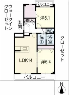 ユニヴェ-ル【2階】の間取り