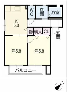 ベルパーク丸山K棟【1階】の間取り