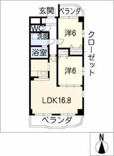 セントレア余野【1階】の間取り