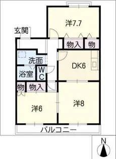 セジュール寺田A棟【1階】の間取り