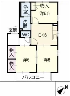 ディアスコスモス A棟【2階】の間取り