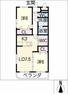 エスポワール西洞【1階】の間取り