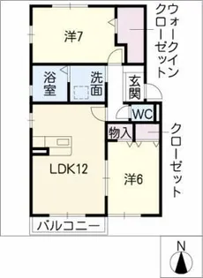 リビングタウン荒池A棟【1階】の間取り
