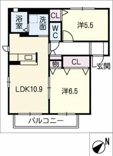 ボナール華 B【1階】の間取り