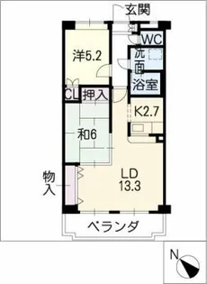アルテス佐野【1階】の間取り