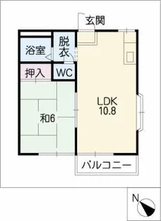 コーポラス花の木【1階】の間取り
