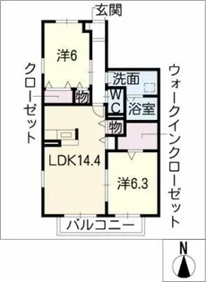 グラウィス シノン【1階】の間取り