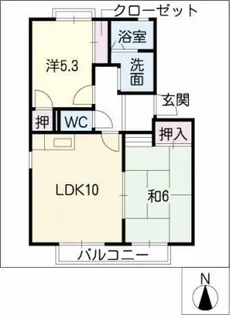 パピヨンKTO B【1階】の間取り