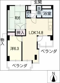 ロイヤルコート光【4階】の間取り