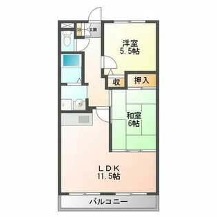 ロイヤルカーサ姫里【2階】の間取り