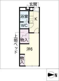 レオパレスクレイン【208号室】の間取り