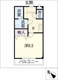 ラフィネ神領【2階】の間取り