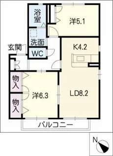 MastTown向山 A棟【2階】の間取り