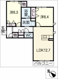 リブ春風【1階】の間取り