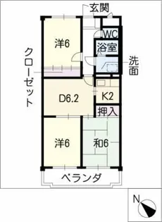 リヴェールFUJI【4階】の間取り