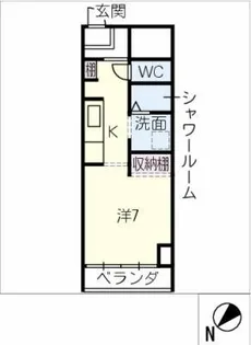 ダイアパレス伏見710号室【7階】の間取り