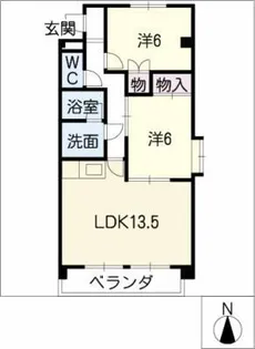 パークハイム柏原【2階】の間取り