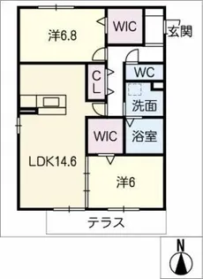 Calm View(カームビュー)【1階】の間取り