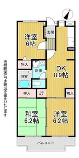 シェーヌ生駒【2階】の間取り