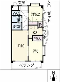 マンションイトキ滝ノ水【3階】の間取り