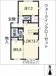 サンパークLily【1階】の間取り