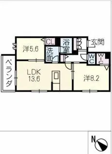 エステラス【2階】の間取り