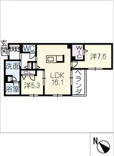 エステラス【2階】の間取り