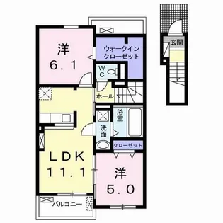 サニー ブリーズ金屋B【2階】の間取り