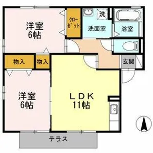 サン パティオ A棟【1階】の間取り