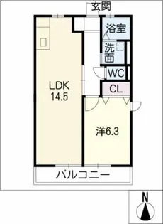 パークハイム天王【1階】の間取り