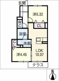カトル セゾン【1階】の間取り