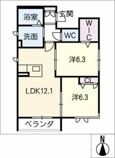 シャーメゾン桜【2階】の間取り