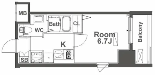TLRレジデンス本町WEST【13階】の間取り