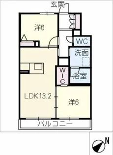 フローレス梅里【1階】の間取り