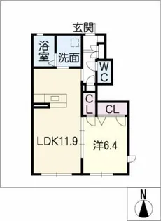 ラ・フォンテ【1階】の間取り