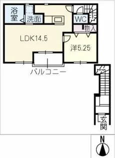 リーブルファイン東水代【201号室】の間取り