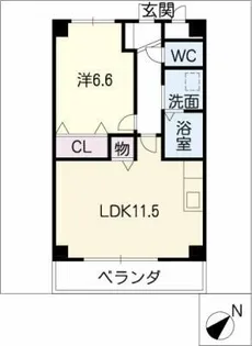本山ハイツ【4階】の間取り