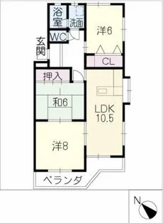 クレールみよし【1階】の間取り