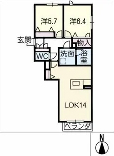 シャーメゾン神戸 B棟【2階】の間取り