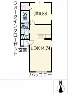 桜アパートメント【2階】の間取り