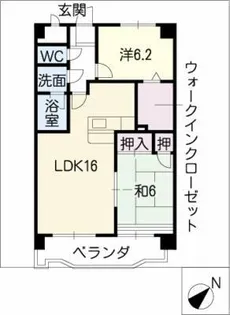 ボンヌシャンス壱番館【2階】の間取り