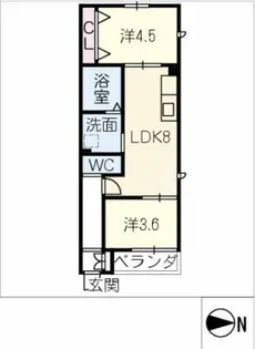 apartment宝生町【2階】の間取り
