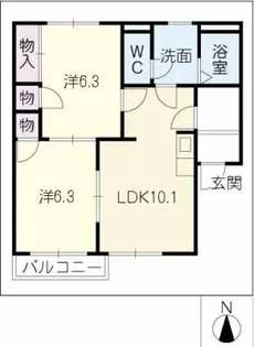 メゾンカフェオーレⅡ【2階】の間取り