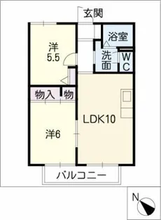 エスポアール住吉【1階】の間取り