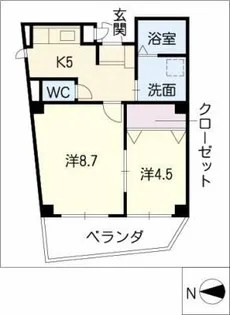 ポム・ドゥ・テール【4階】の間取り